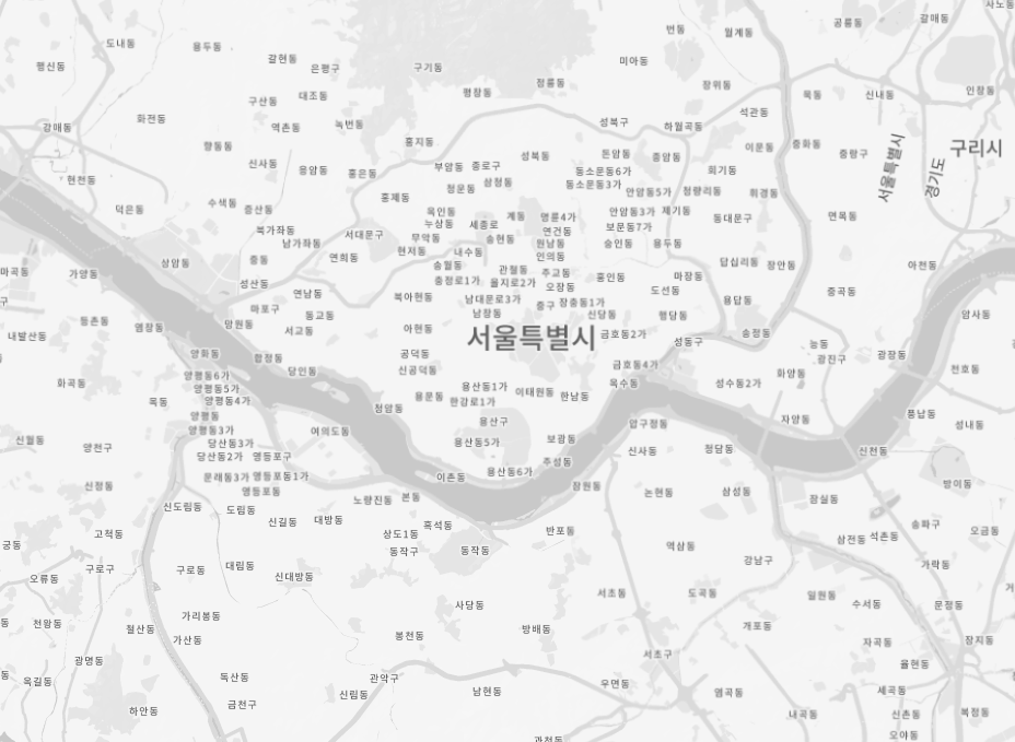 서울 및 수도권 기부처 위치 지도